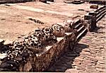 Templo Mayor: den ene af de to store slanger i sten, der "bevogtede" adgangen til templet.