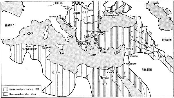 Osmannerrigets strste udstrkning i 1500-tallet.