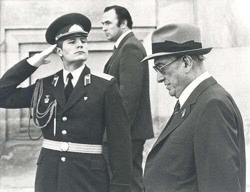 Det kommunistiske partis generalsekretr - og Sovjetunionens reelle leder - Jurij Andropov i Kreml i Moskva juni 1983